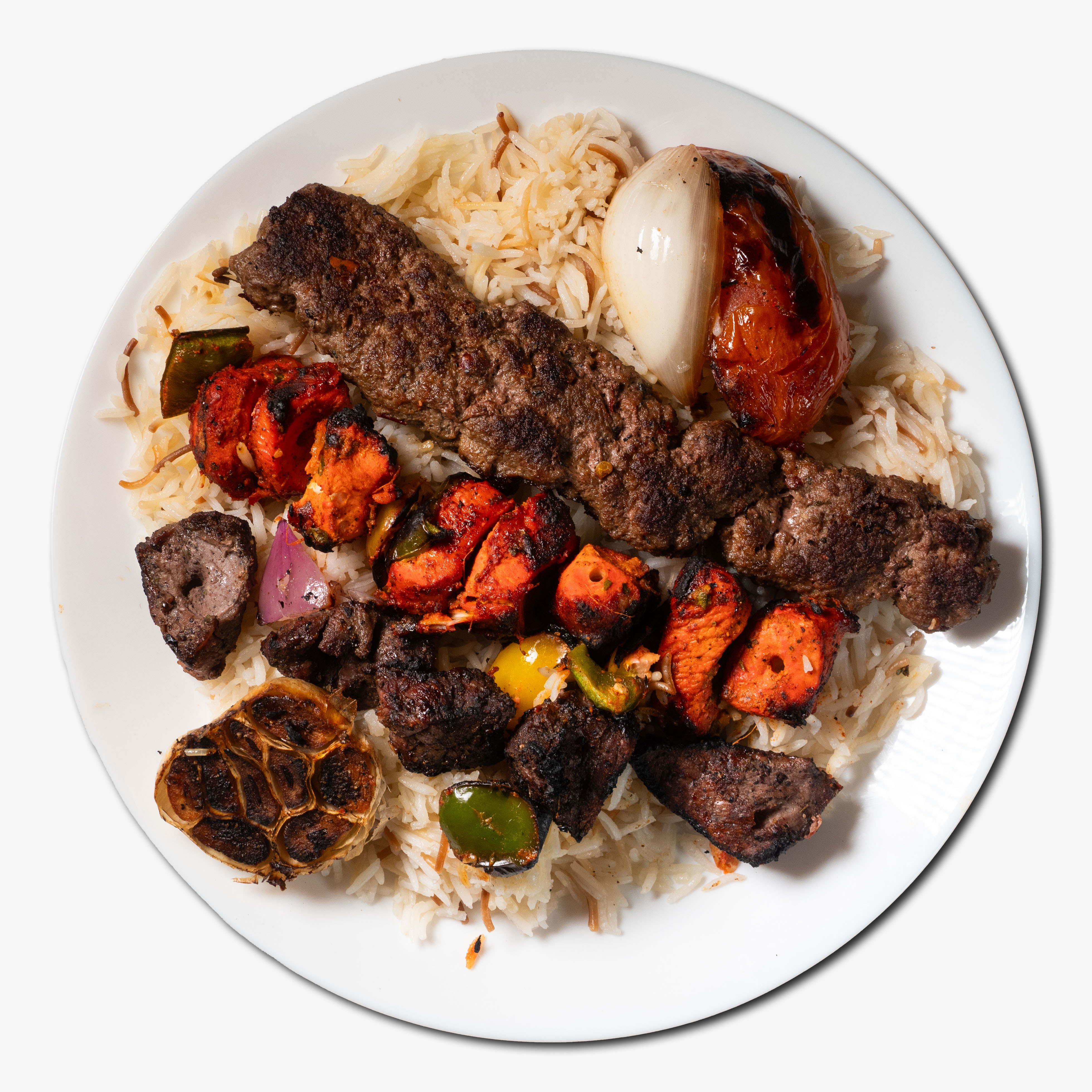 Kebab plate and Mediterranean sides