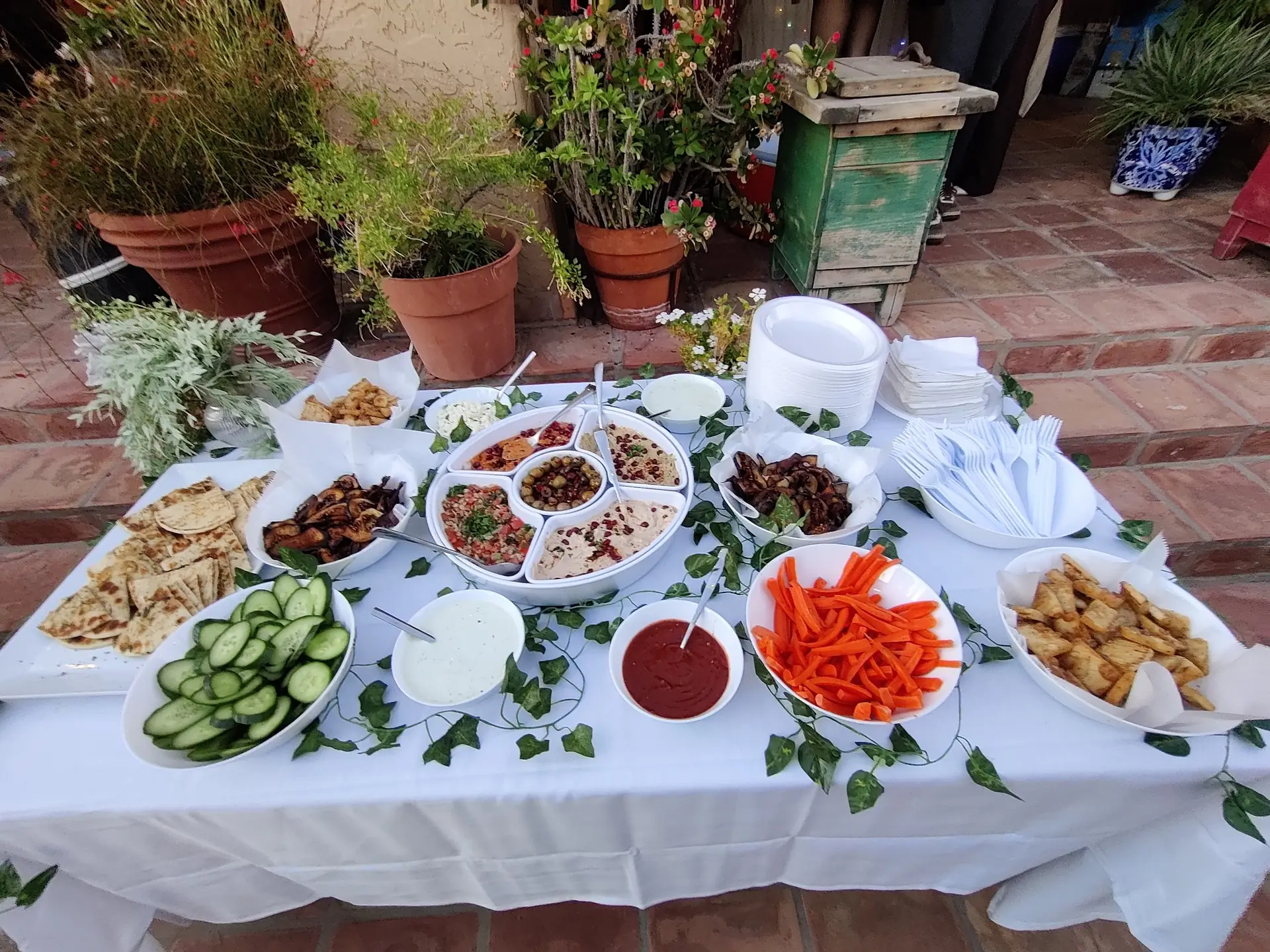 Wedding catering with Mediterranean dishes